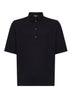 Polo in jersey stretch di misto viscosa nero
