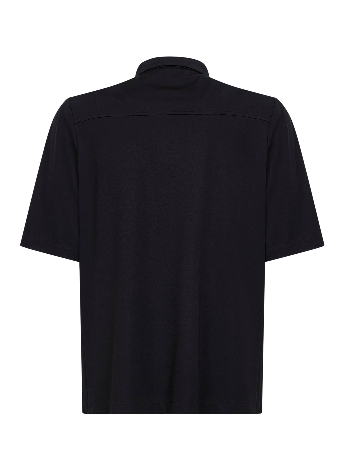 Polo in jersey stretch di misto viscosa nero