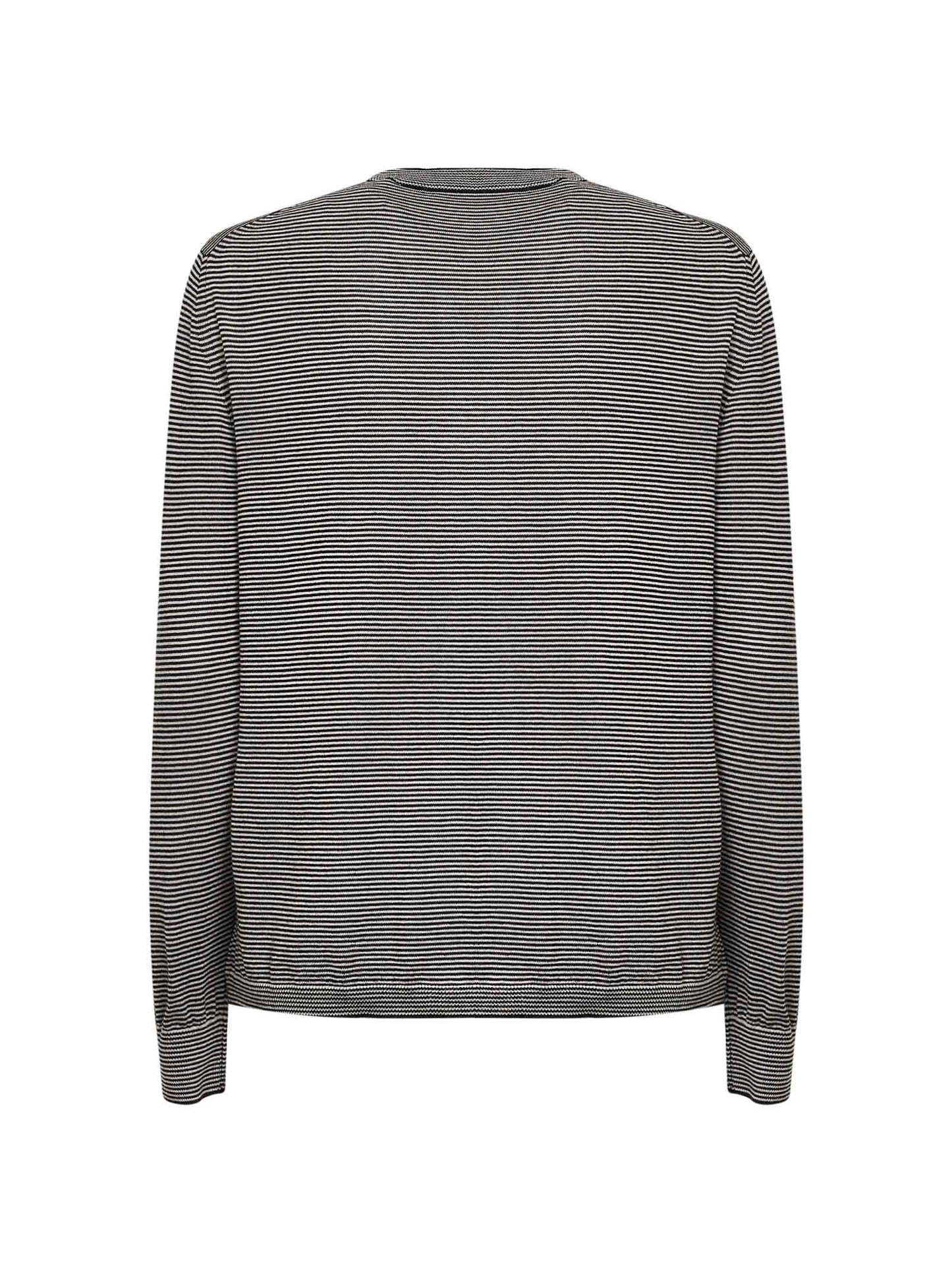 Cardigan in maglia di lana Tasmania millerighe nera