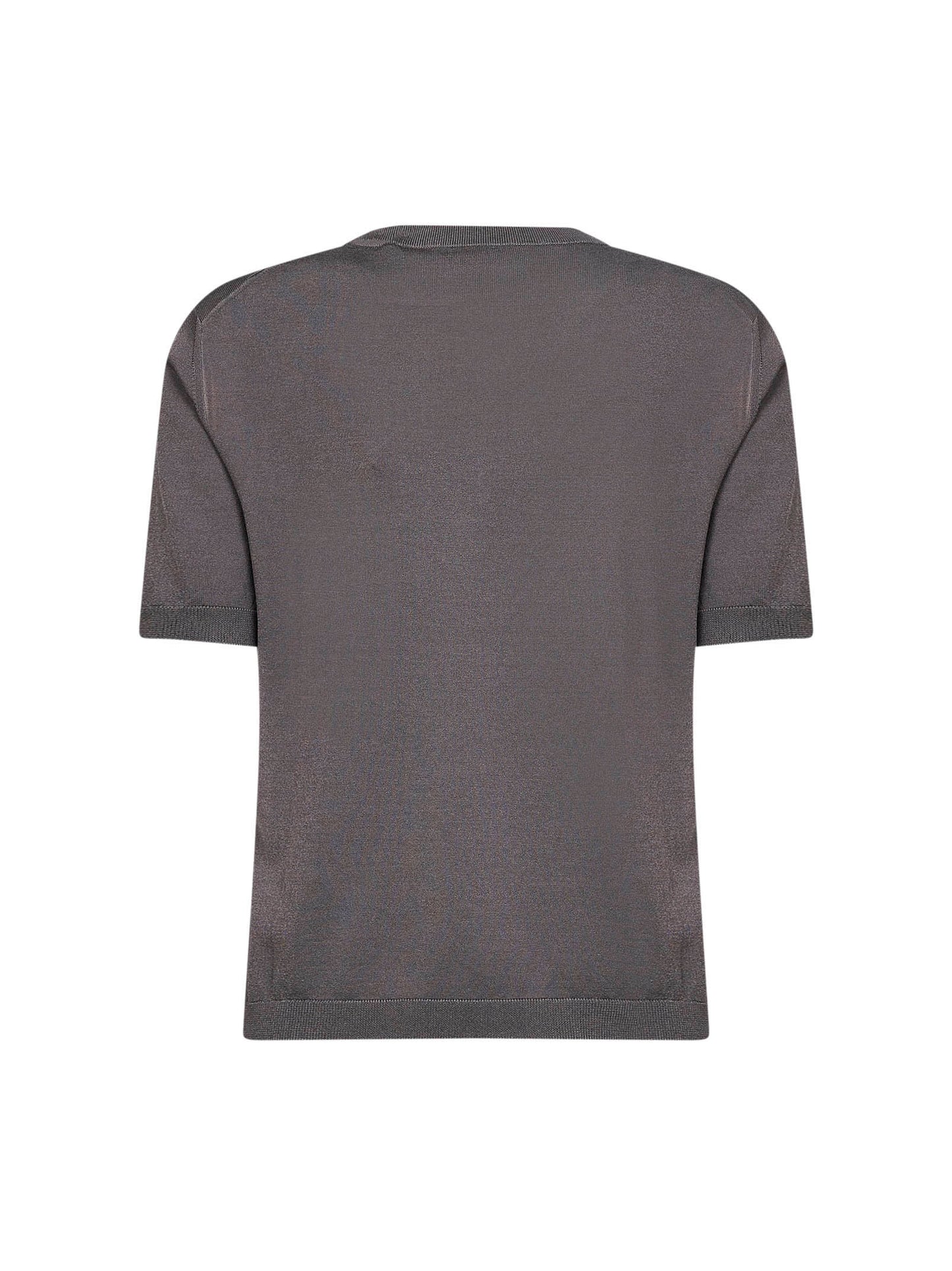 Maglia girocollo in misto viscosa marrone