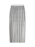 Two-tone knit pleated midi skirt