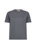 T-shirt in maglia rasata di cotone grigio
