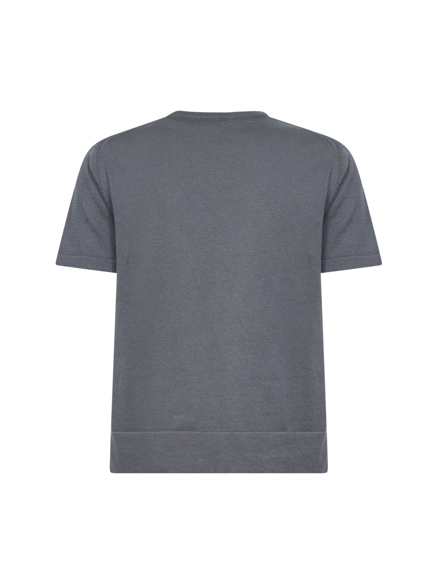 T-shirt in maglia rasata di cotone grigio