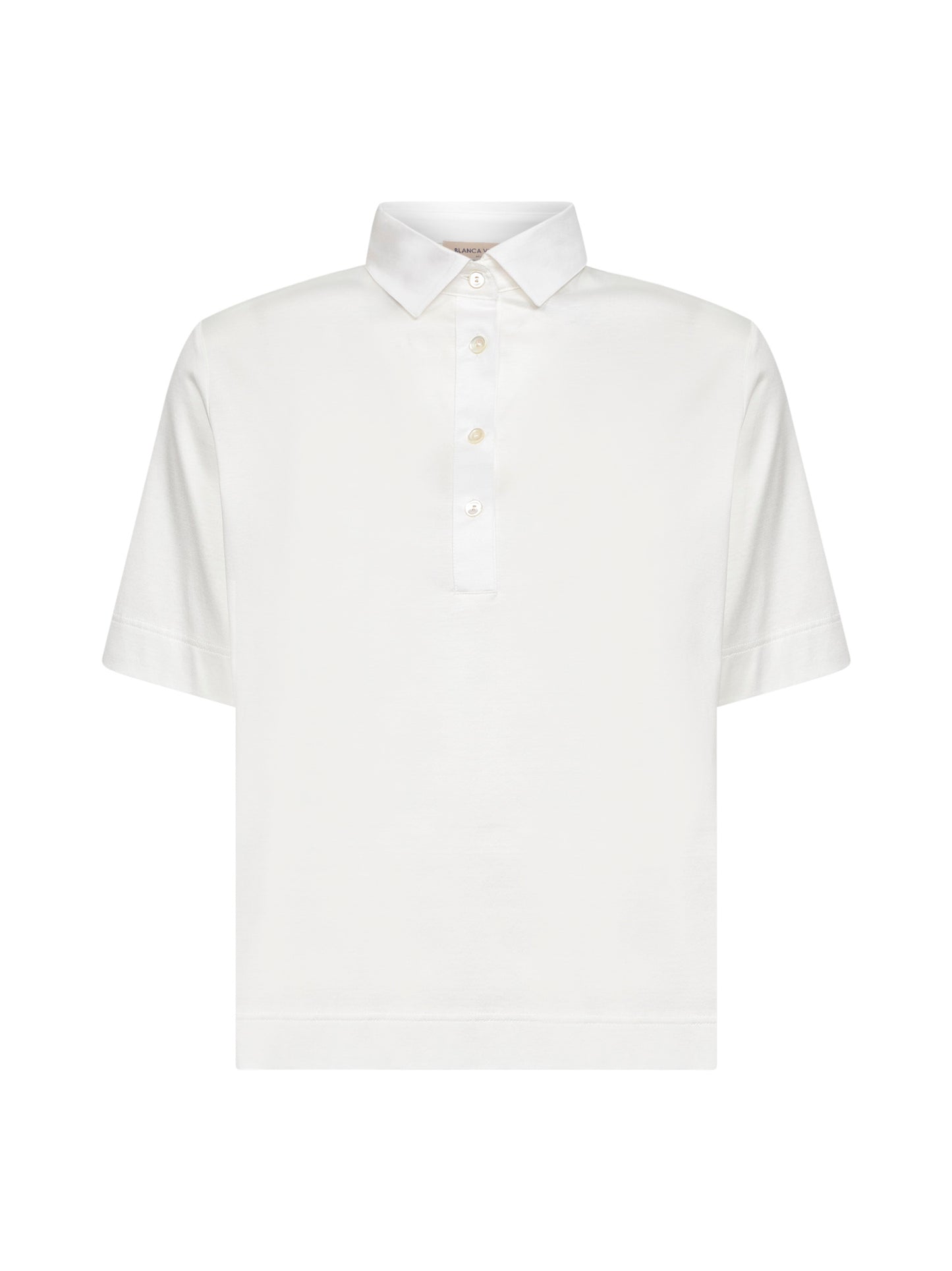 White cotton jersey polo shirt