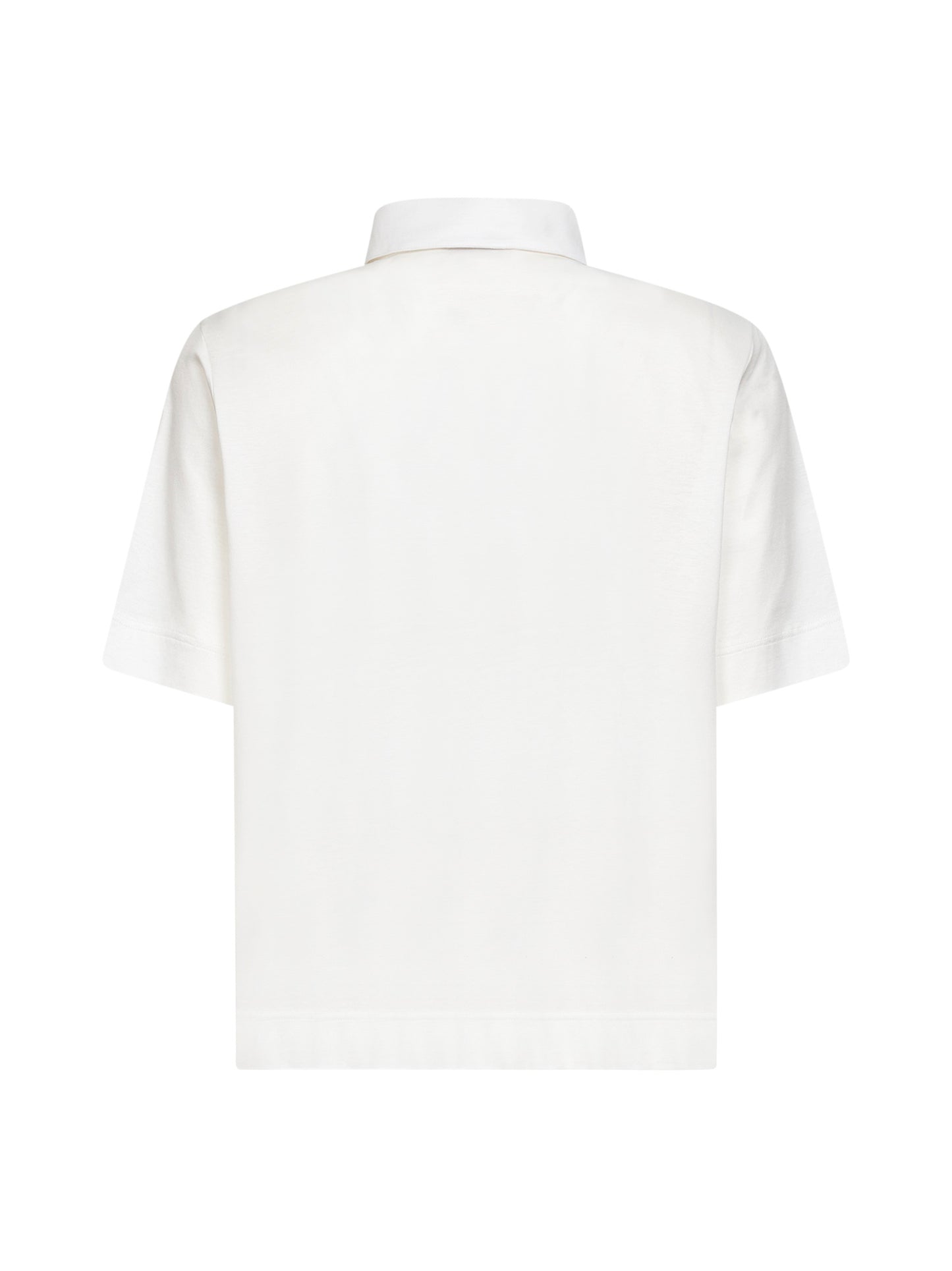 White cotton jersey polo shirt