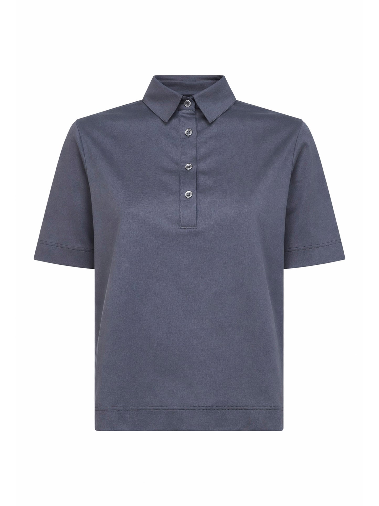 Polo in jersey di cotone grigio