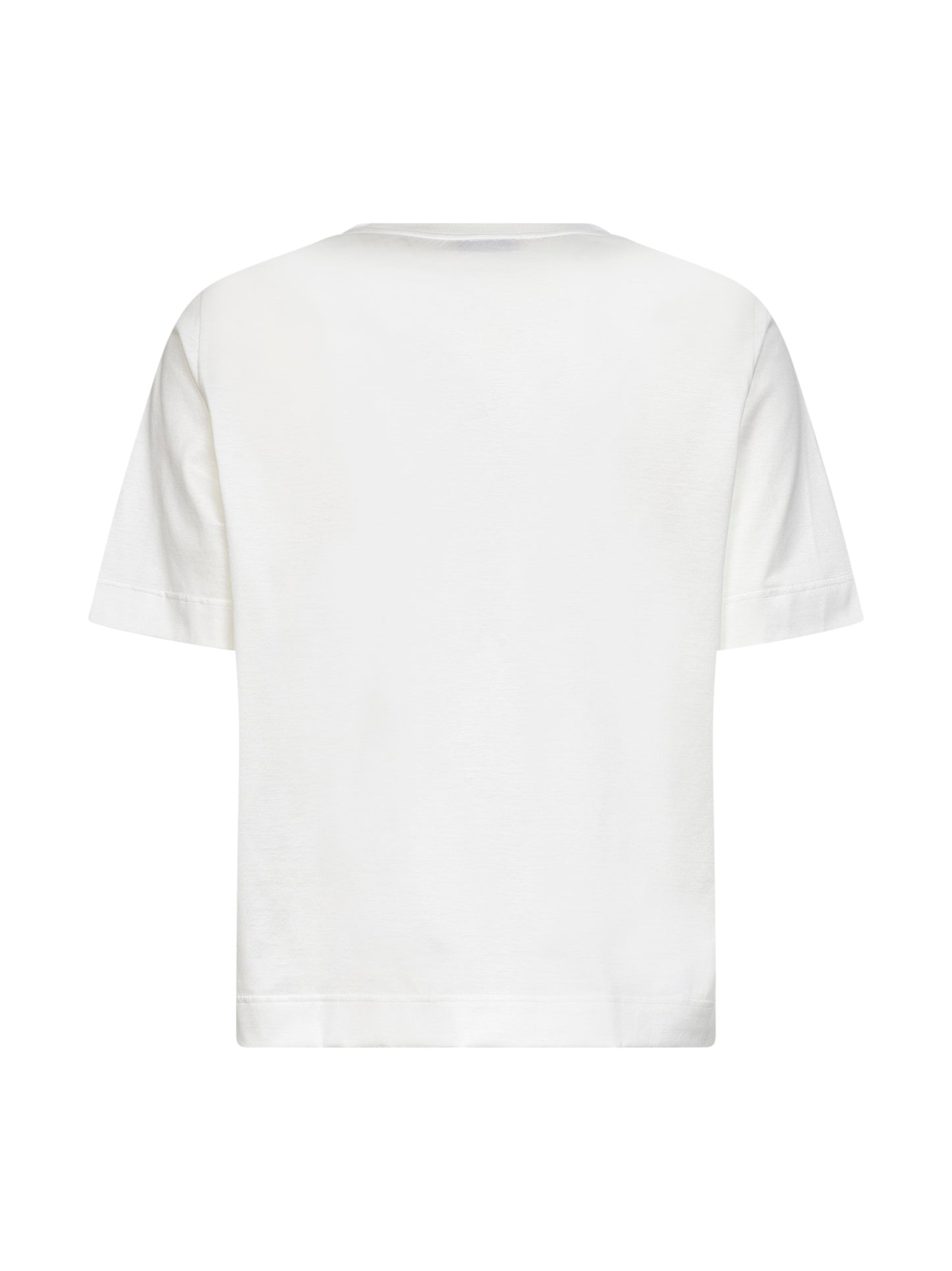 T-shirt scollo a V in cotone filo di Scozia bianco
