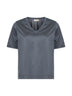 Grey lisle cotton V-neck T-shirt