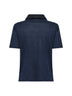 Polo a maniche corte in lino blu