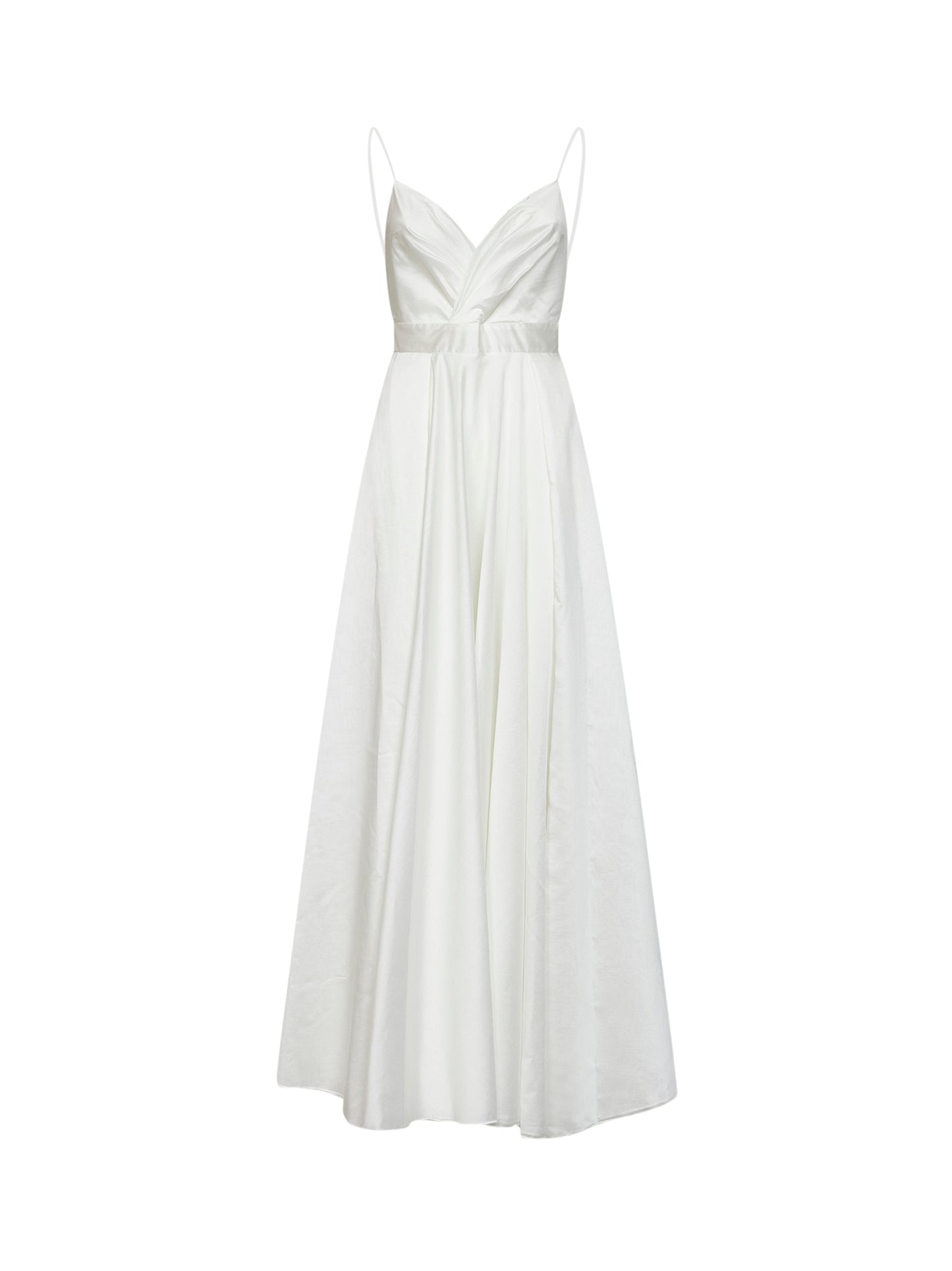 White lyocell blend long dress