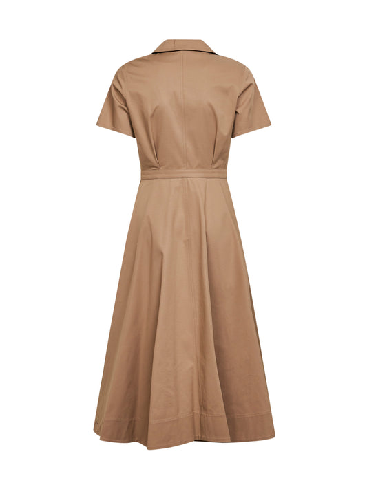 Chemisier midi Alga in cotone stretch biscotto