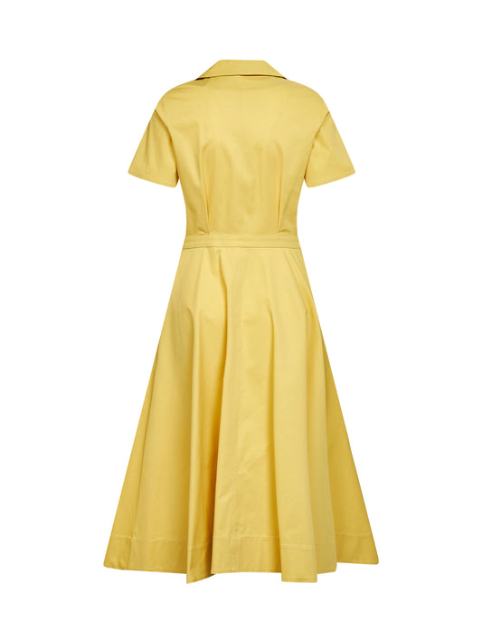 Chemisier midi Alga in cotone stretch giallo olio