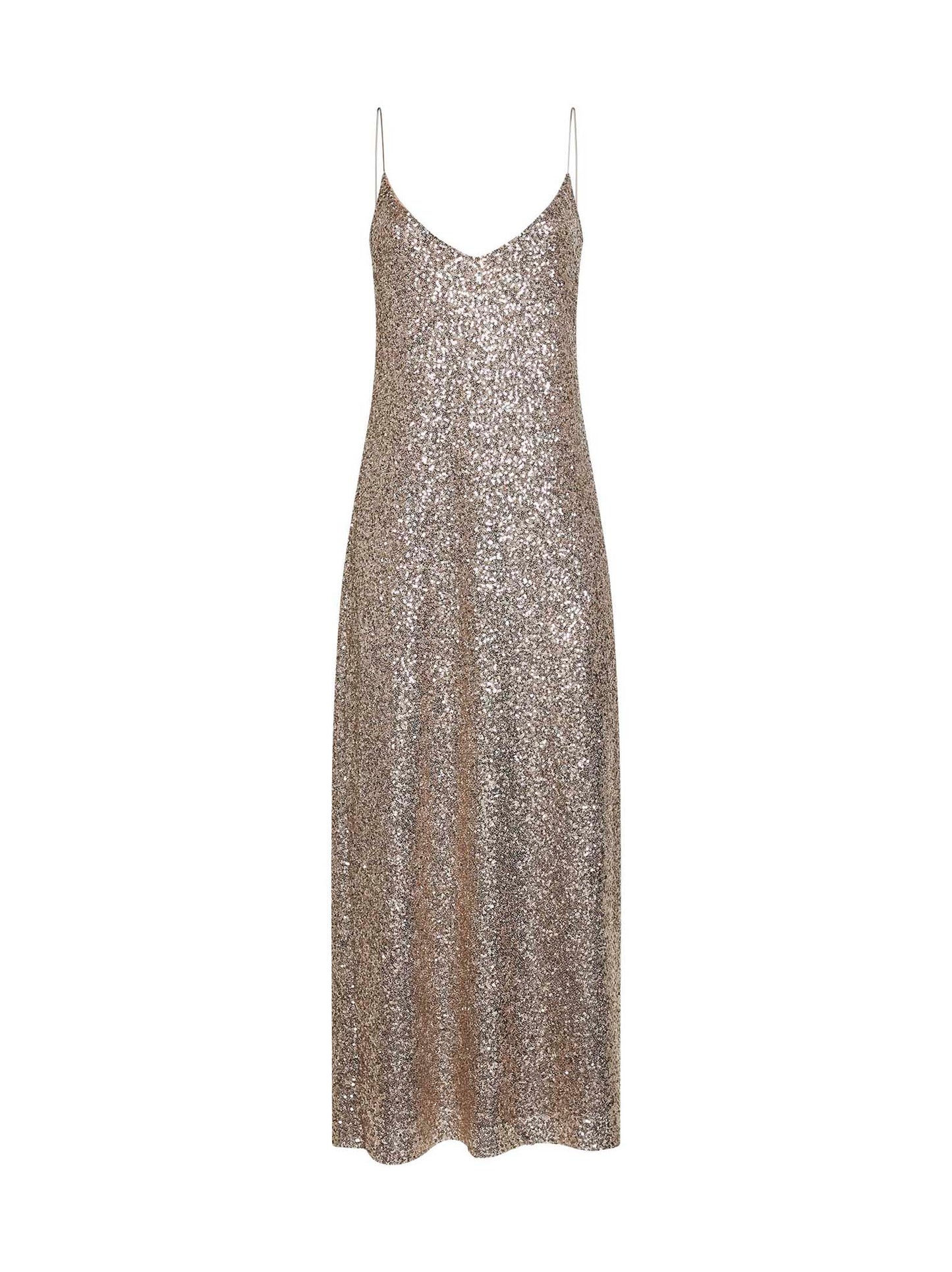 Abito sottoveste lungo Alytea in paillettes oro