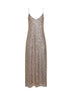 Abito sottoveste lungo Alytea in paillettes oro