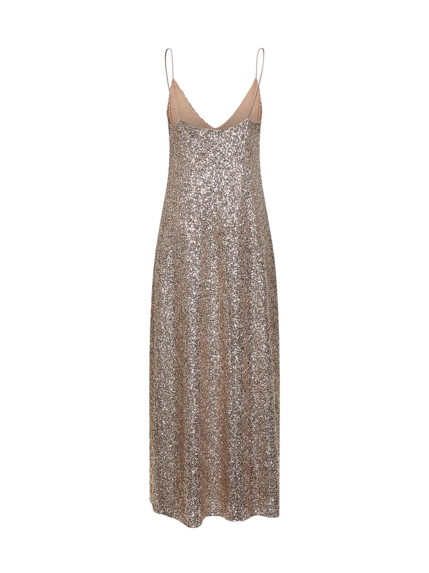 Abito sottoveste lungo Alytea in paillettes oro