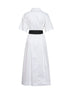 Abito midi con cintura Alzety in popeline stretch bianco