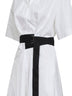 Abito midi con cintura Alzety in popeline stretch bianco