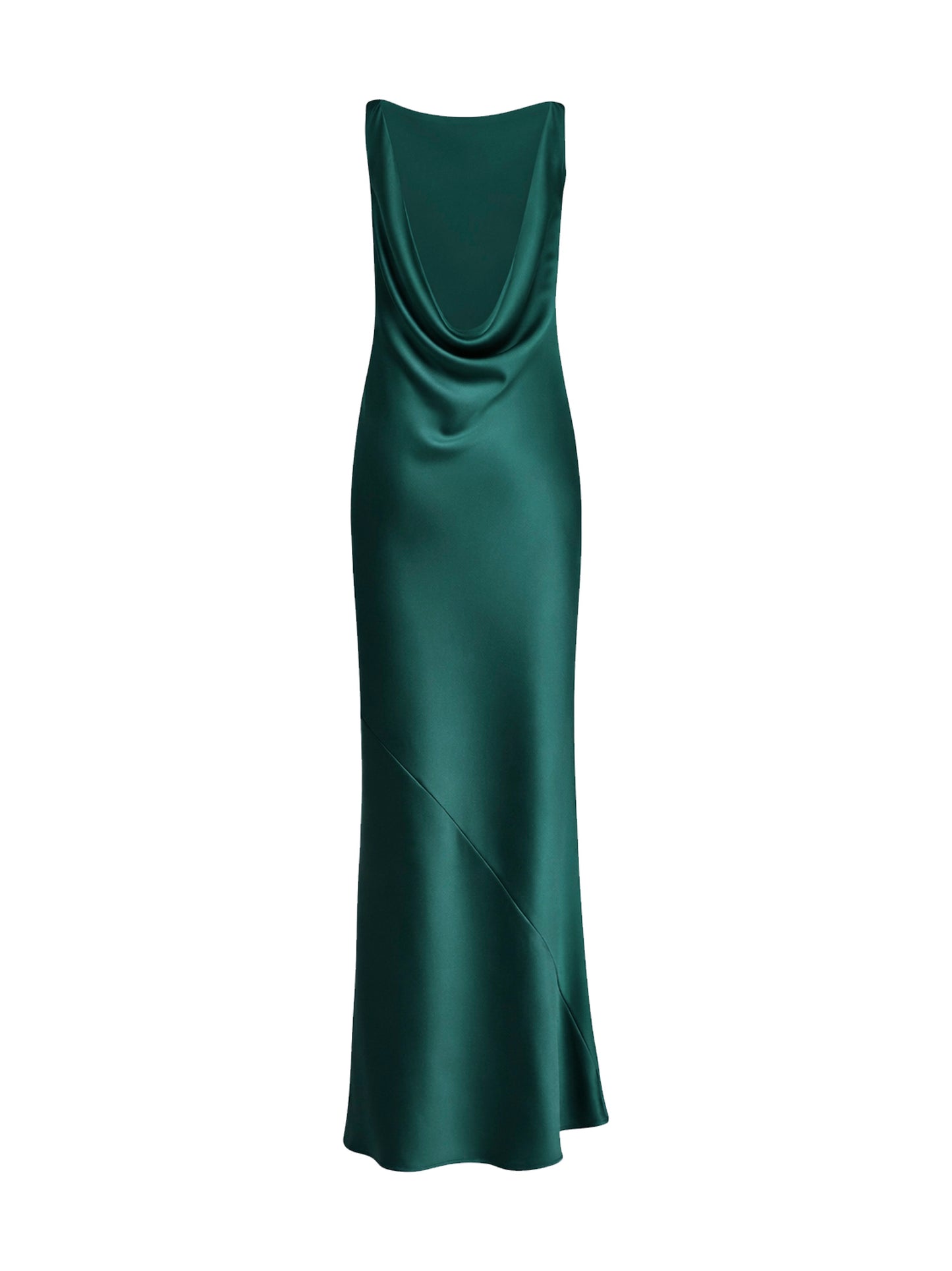 Malachite satin Anjea long dress