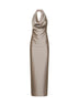 Taupe satin Antea long dress