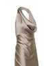 Taupe satin Antea long dress