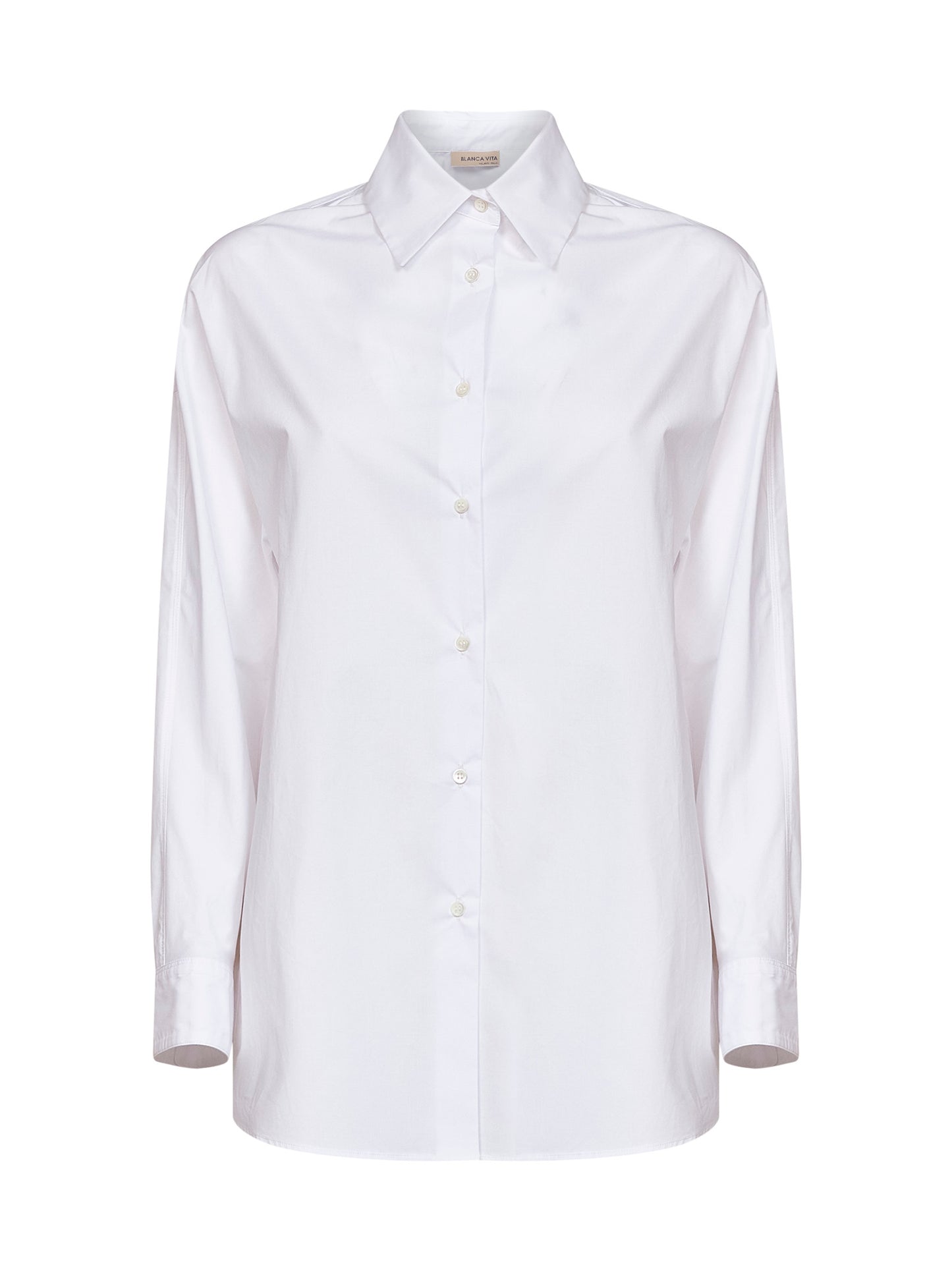 Camicia Calandra in popeline di cotone bianco