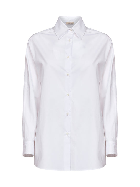 White cotton poplin Calandra shirt