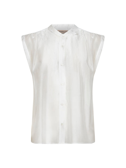 White voile Calicia sleeveless shirt