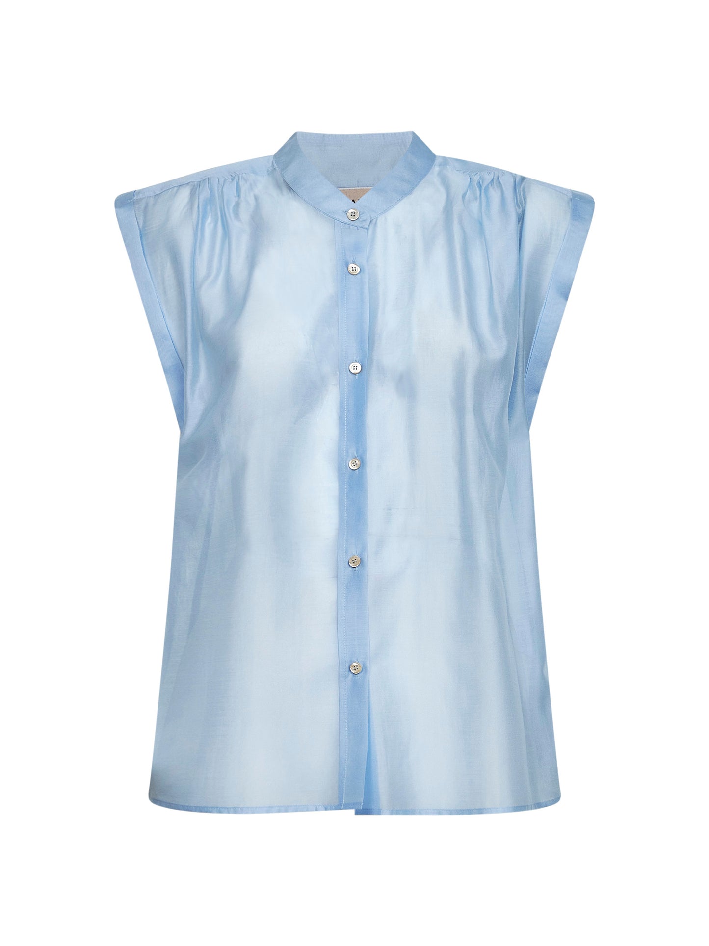 Periwinkle blue voile Calicia sleeveless shirt