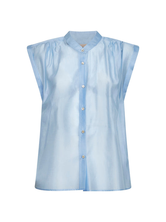 Periwinkle blue voile Calicia sleeveless shirt