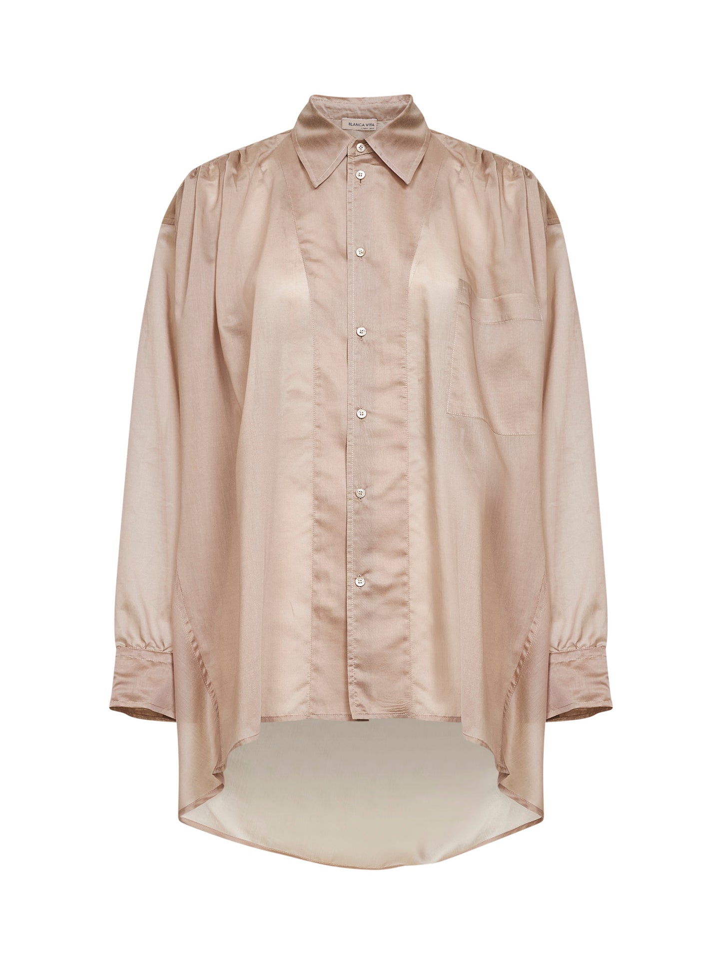Beige lyocell blend Calyura oversized shirt