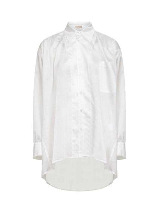 Camicia over Calyura in misto lyocell bianco