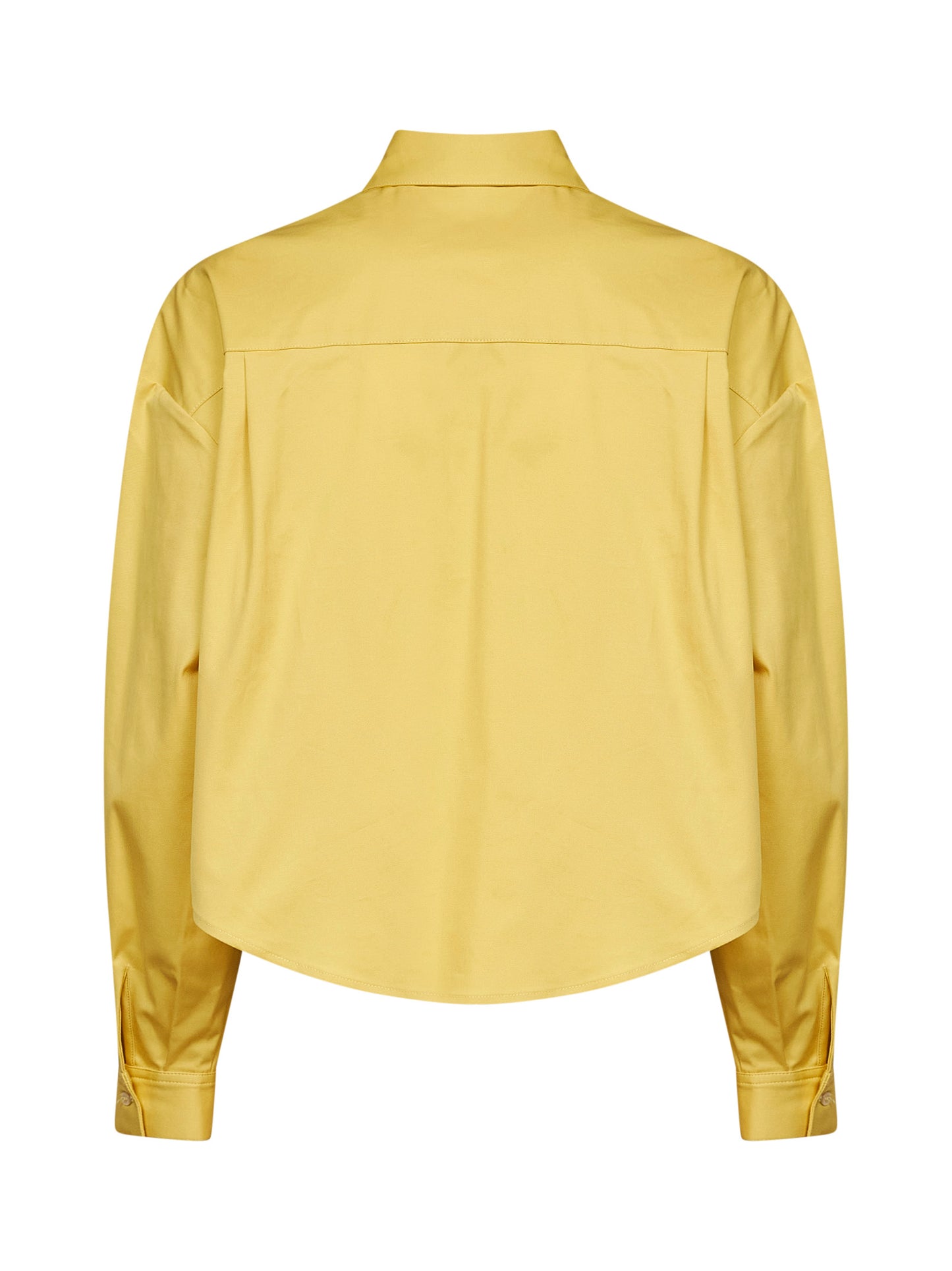 Camicia crop Celta in popeline stretch giallo olio