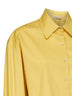 Camicia crop Celta in popeline stretch giallo olio