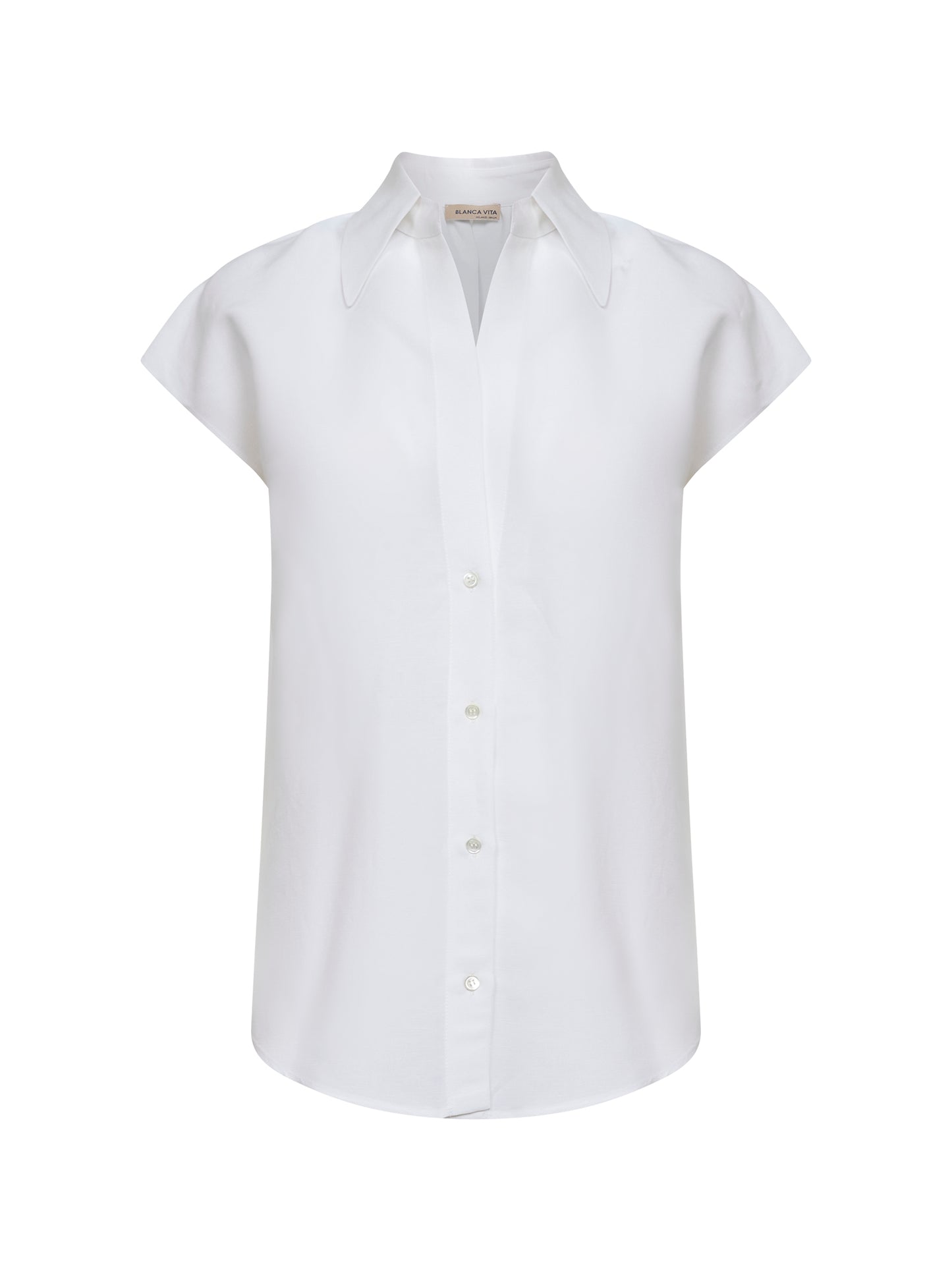 White viscose and linen Cenzia shirt