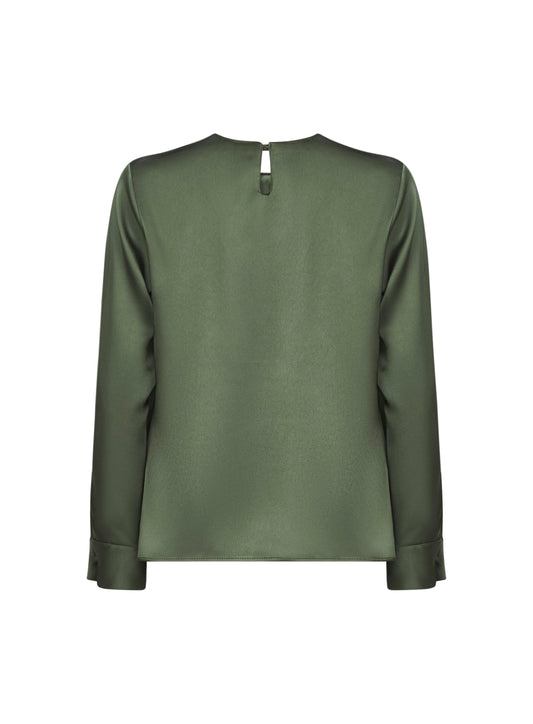 Blusa Cesta in raso verde