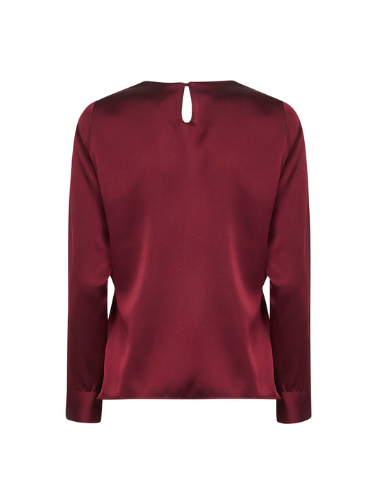 Burgundy satin Cesta blouse