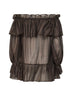 Mocha voile Cevil off-the-shoulder tunic