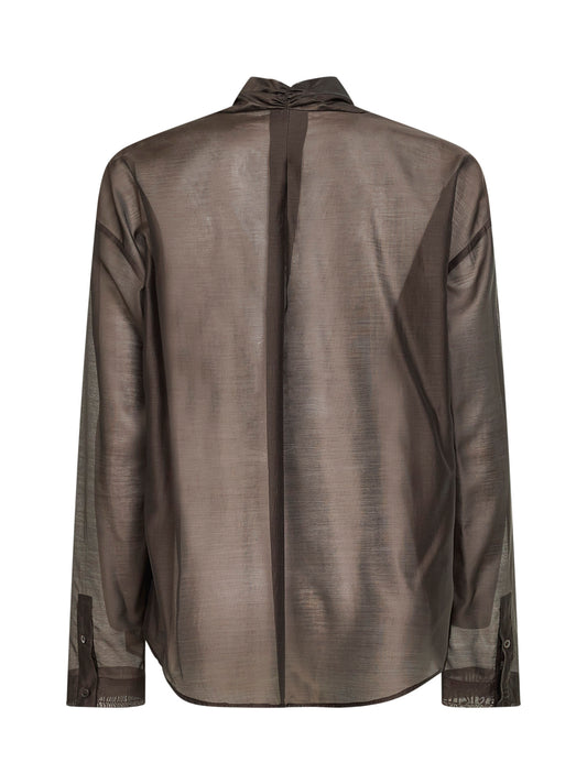 Camicia Ciuffo in voile moka