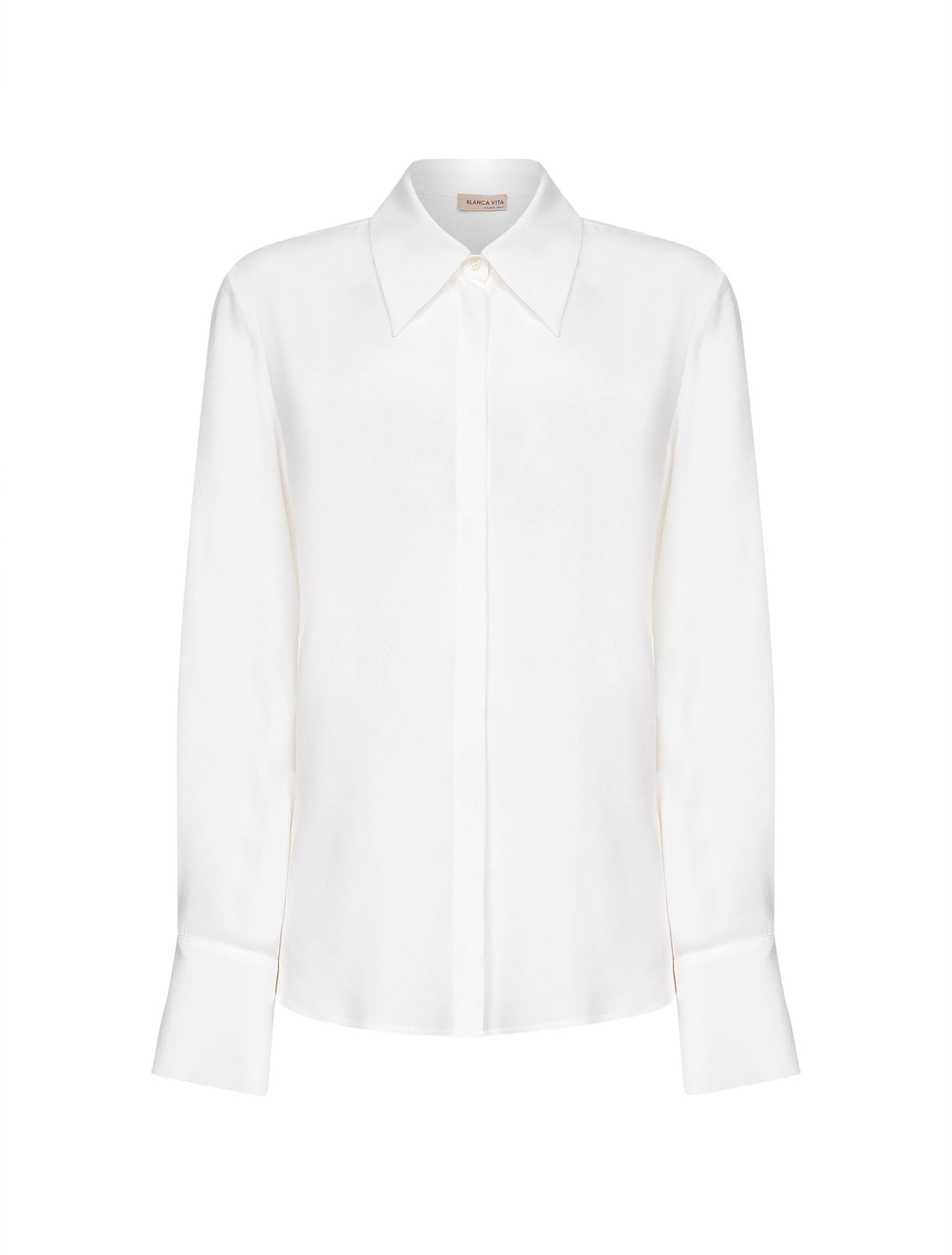 Camicia Creta in misto seta bianco