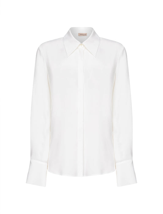 White silk blend Creta shirt