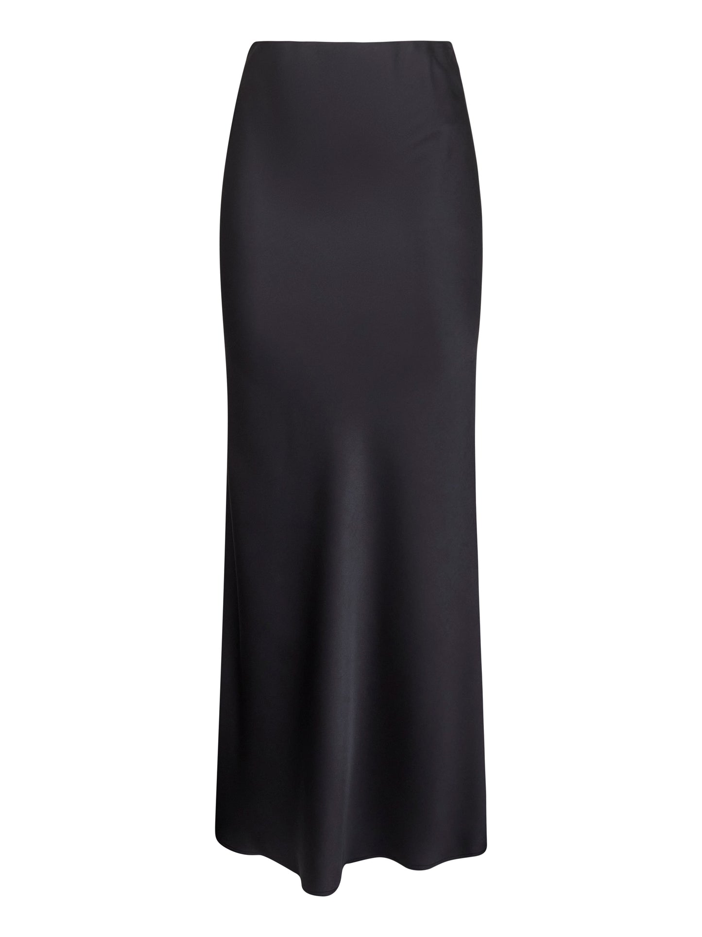 Midnight blue satin Garra long flared skirt