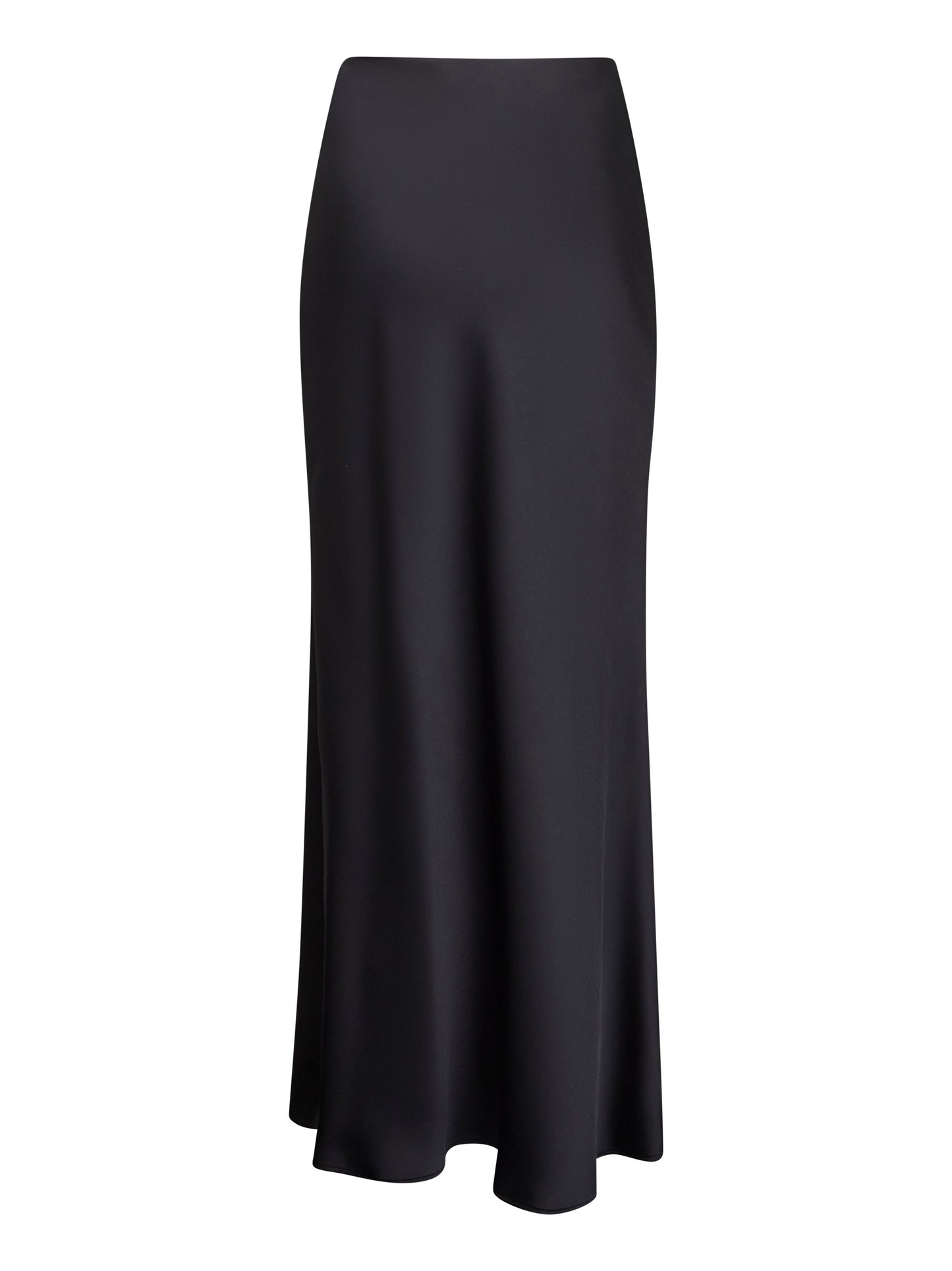 Midnight blue satin Garra long flared skirt