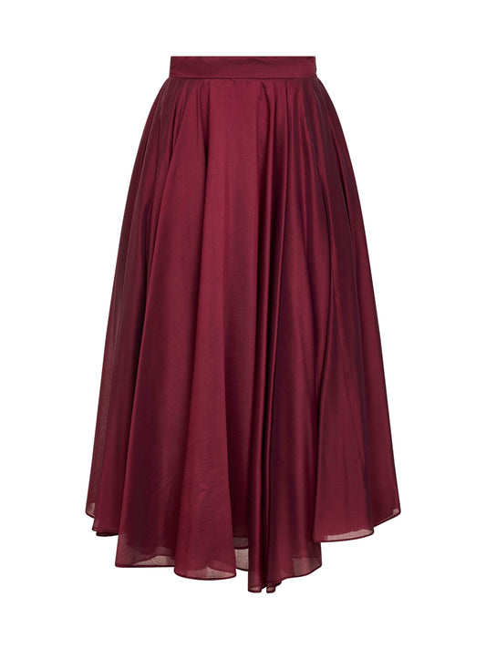 Burgundy voile Gaudia full midi skirt