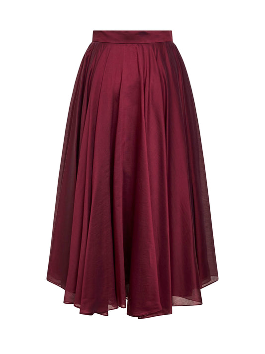 Burgundy voile Gaudia full midi skirt