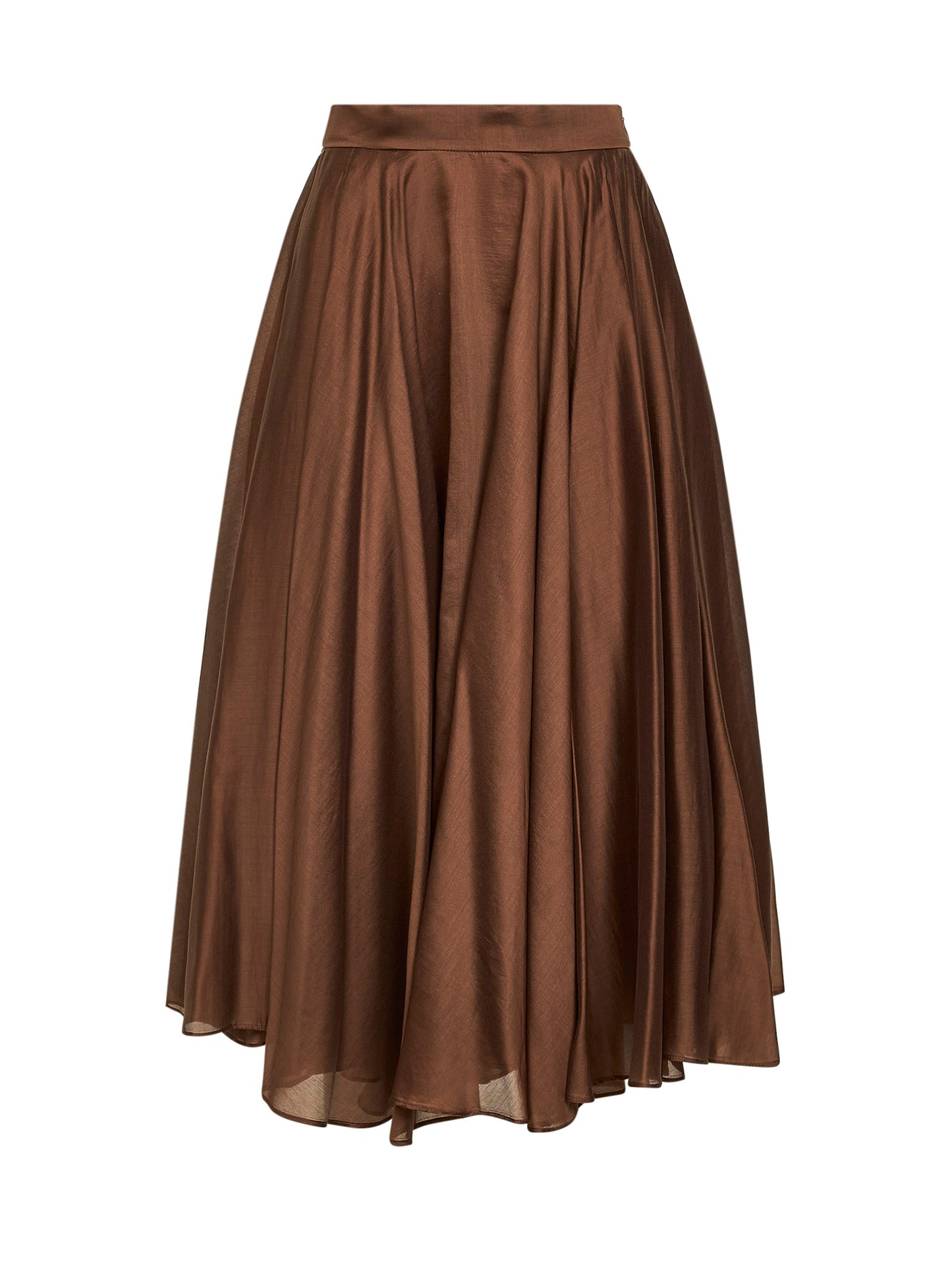Chocolate voile Gaudia full midi skirt<BR/>