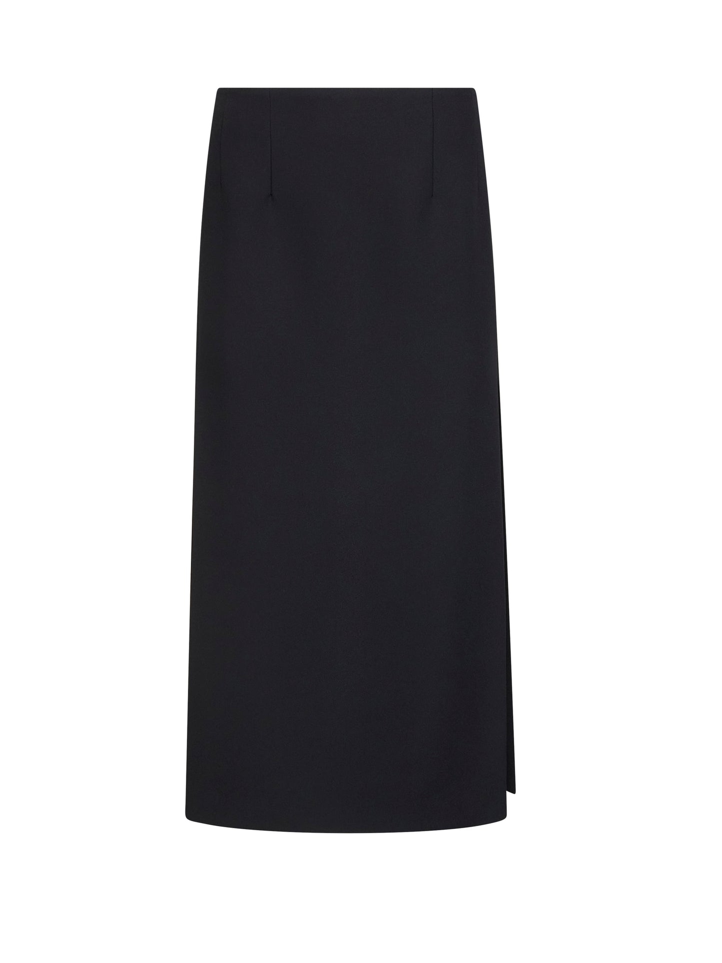 Black cady Grega midi skirt