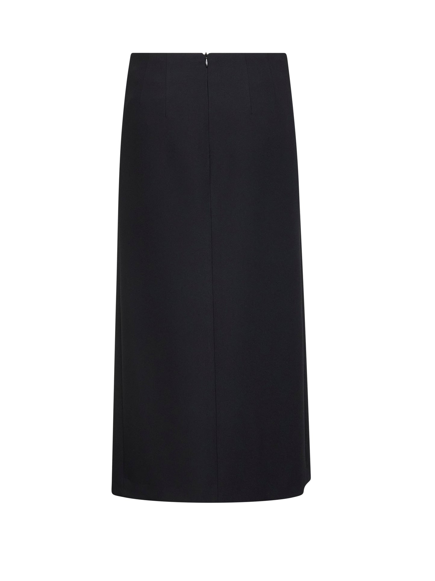 Black cady Grega midi skirt