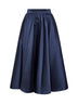Navy satin Geky full midi skirt