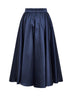 Navy satin Geky full midi skirt
