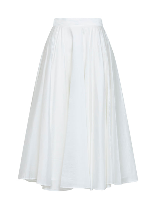 White lyocell blend Geliux midi full skirt